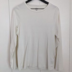 JCrew Perfect Fit Longsleeve White Tee sz XXL